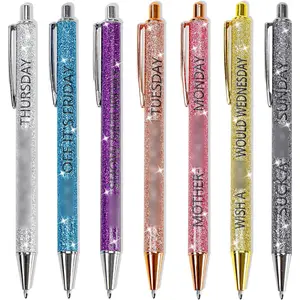 7 count Funny Days of the Week Pens Funny Words Everyday Funny Pens Describe Mindset Sarcastic Ballpoint Pens Idea Gifts for Coworkers