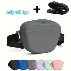 Silicone Dog Treat Bag with Belt, Upgraded Strong Magnetic Buckle, Prevents Treats From Spilling, 1.67 Cup Capacity, Suitable for Pet Training and Walking