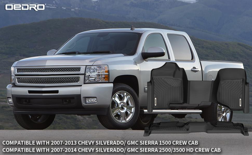 YITAMOTOR Floor Mats Fit for 2007-2013 Chevy Silverado/GMC Sierra 1500 Crew Cab & 2007-2014 Chevy Silverado/GMC Sierra 2500HD/3500 HD Crew Cab Black TPE Includes 1st and 2nd Row: Full Set YITAMOTOR Floor Mats Fit for 2007-2013 Chevy Silverado/GMC Sierra 1500 Crew Cab & 2007-2014 Chevy Silverado/GMC Sierra 2500HD/3500 HD Crew Cab Black TPE Includes 1st and 2nd Row: Full Set