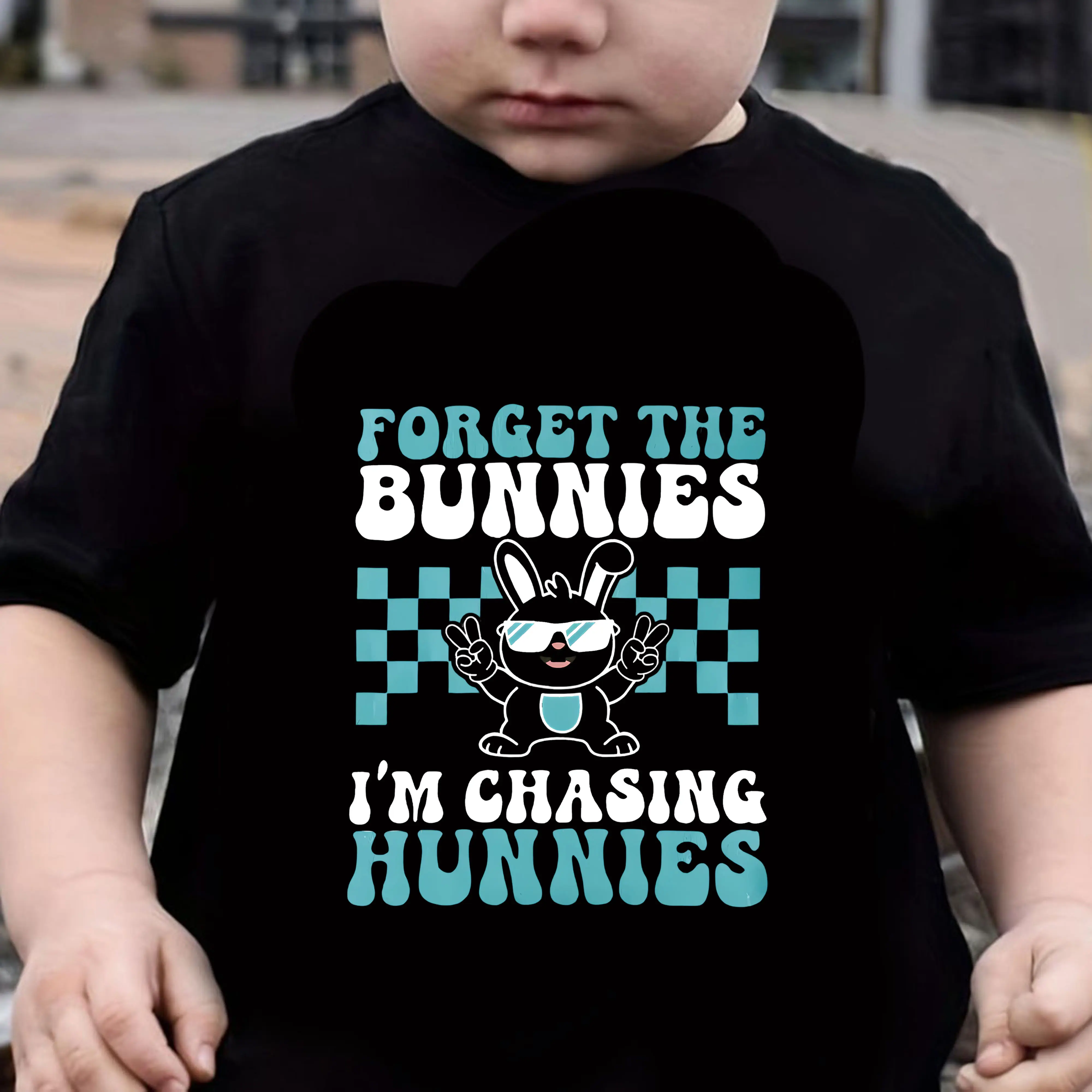 Funny Easter Baby Bodysuit Forget the Bunnies I'm ChasingHunnies Romper Cute Rabbit Graphic Infant One Piece Newborn Toddler Easter Outfit Short Sleeve Baby ShowerGift