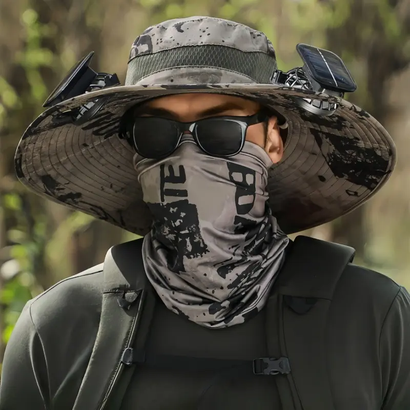 Ink khaki * dual fan (rechargeable+solar