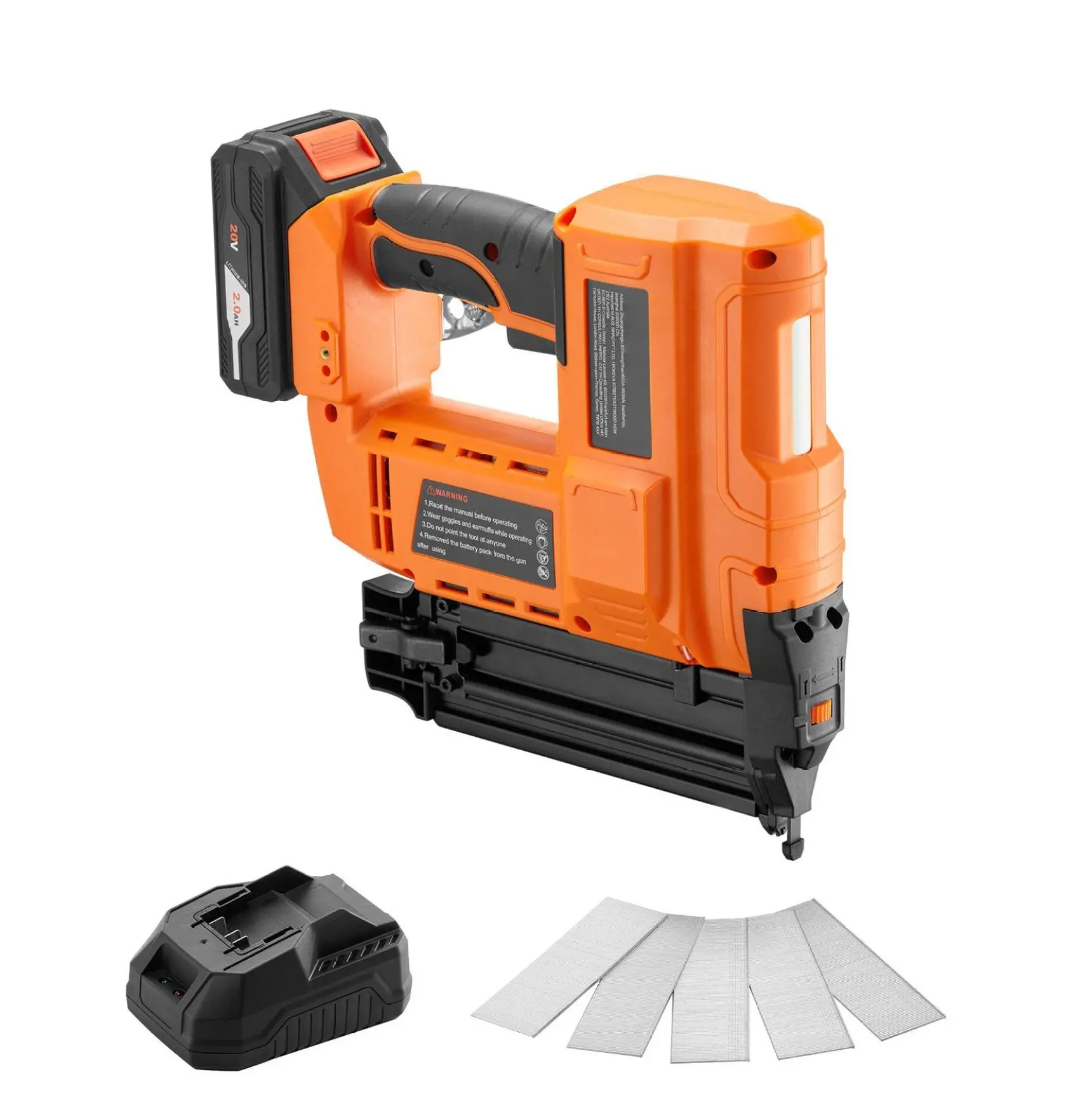 Cordless Brad Nailer 18 Gauge, 20V Battery Nail Gun with 500 Nails, 2.0Ah Battery & Charger, Adjustable Depth for Woodworking, DIY, Home Improvement 20V 2.0Ah Battery Pack x 1 18GA