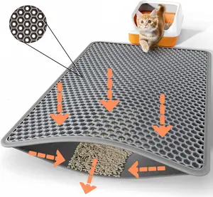 Double upgraded waterproof and leak proof, cat litter pad,Suitable for pet toilets, cat litter robot，garbage bins, kennels, and pet supplieshoneycomb trapping pad,washable, easy to clean, anti scattering cat litter pad,pet anti urinationwat,catalyst layer