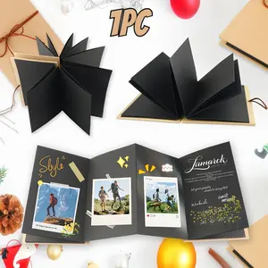 Hard Cover Photo Album, DIY Blank Cover Foldable Book, Cardboard Paper Memory Book, Ideal for Wedding Anniversary, Valentine's Day Gift