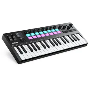 Donner STARRYKEY-37 PLAY MIDI Controller, 37 Key Portable with 128 Voices 16 RGB Pads USB Wireless 4 DAW Software 40 Courses