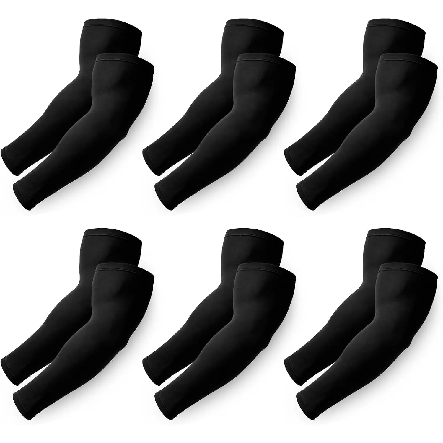 6 Pairs Plus Size UV Sun Protection Cooling Arm Sleeves, Moisture-Absorbing Oversized Sports Compression Covers for Men, Ideal for Fitness & Everyday Wear, Absorbs Moisture, Breathable, Breathable Compression Sleeves, Cooling Protective Sleeves