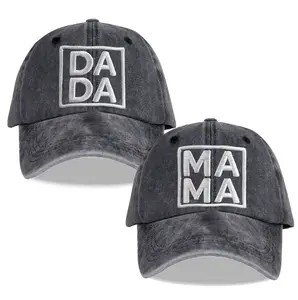 My Favorite Couple Accessory — These Mr. & Mrs. Hats Go With Everything!matching mr and mrs hats, dada mom embroidered dad hat, washed vintage baseball cap