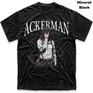 Men's Short-sleeve T-shirts, Mikasa The Red Scarf Vintage T-Shirt, Attack On Titan Shirt, Anime Clothing, Cotton Good Graphic Tee, Unisex Manga Anime T-Shirt, Tredy Gift T-Shirt Top Streetwear Menswear Womenswear