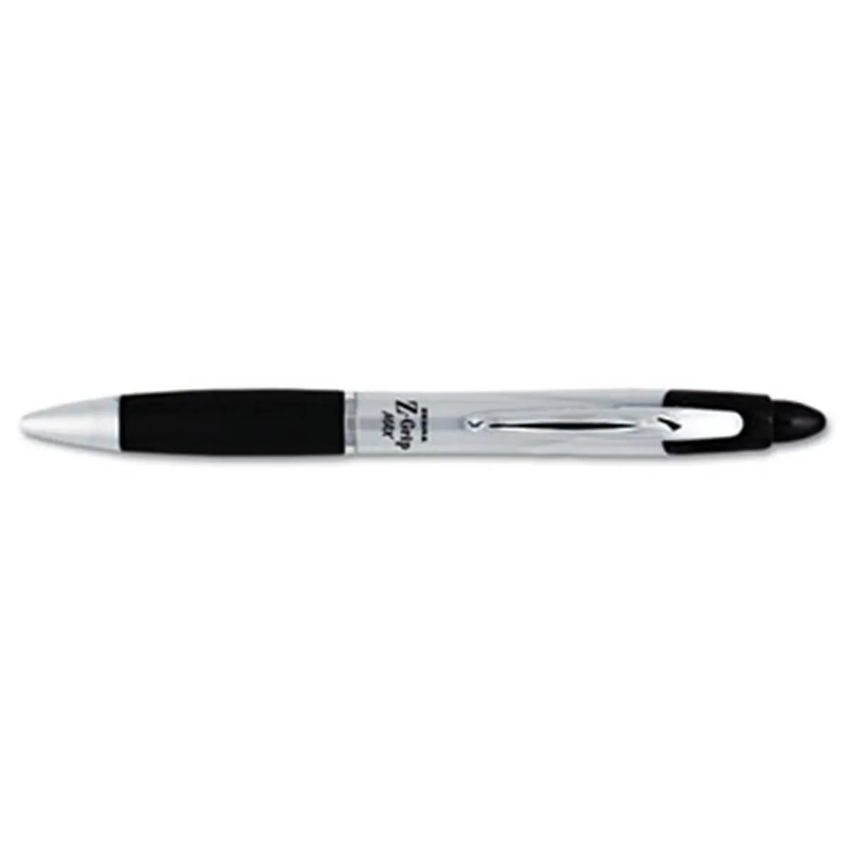 Zebra 22410 Z-Grip MAX Retractable Ballpoint Pen - Rubber Grip, Wide Barrel, Black Ink, Medium Point, 12-Count Office Stationery Writing Tool