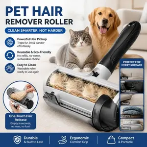 Reusable Pet Hair Removal Roller, Cat Dog Fur Remover for Furniture Sofa Carpet Clothes, Self-Cleaning Tool, Easter Home Decor Cleaner，No More Pet Hair! Easter-Ready Home with This Roller Tool 🧹