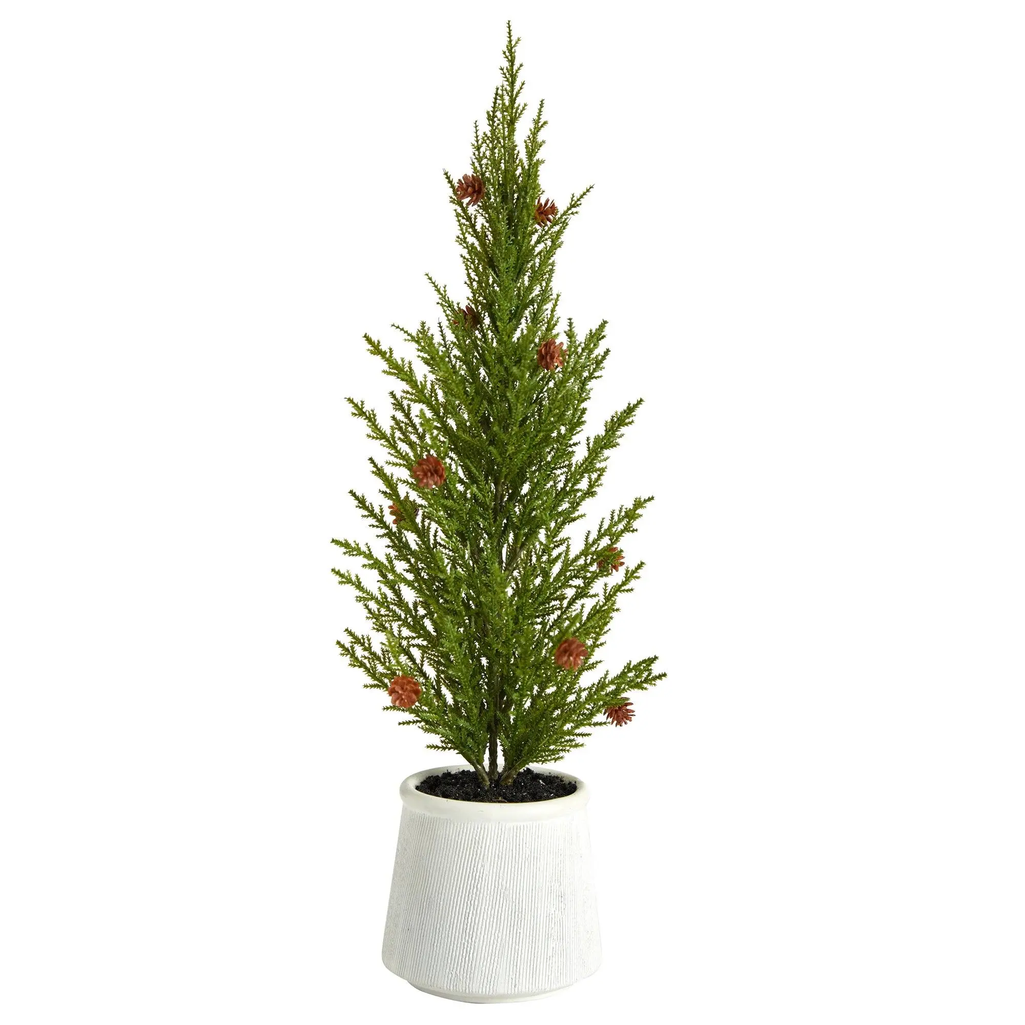 20-in Cedar Pine Natural-Look Synthetic Artificial Christmas Tree - Decorative Miniature Home & Office Decor with Bendable Limbs for Holiday Display, Artificial Trees, Holiday Decor