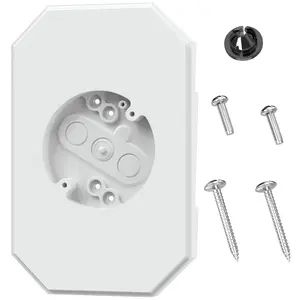 Siding Mounting Kit with Outdoor Light Mount Block, Built-in Electrical Box, Light Mount Plate for 4 inch and 1/2 inch Lap Double, White
