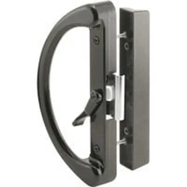 Prime Line Products 4384087 High-Security Die-Cast Metal Patio Door Clamp Latch System, Black, Surface Mount Lock Latches & Bolts with Dual Clamps, 11.75x5.75x5 inches, Exceeds 850 lb Capacity, Pull Handle