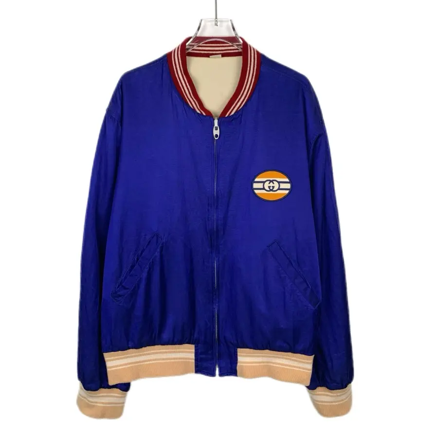 RDLT-Gucci Tiger Logo Reversible Blue Zip Jacket-SIZE XL