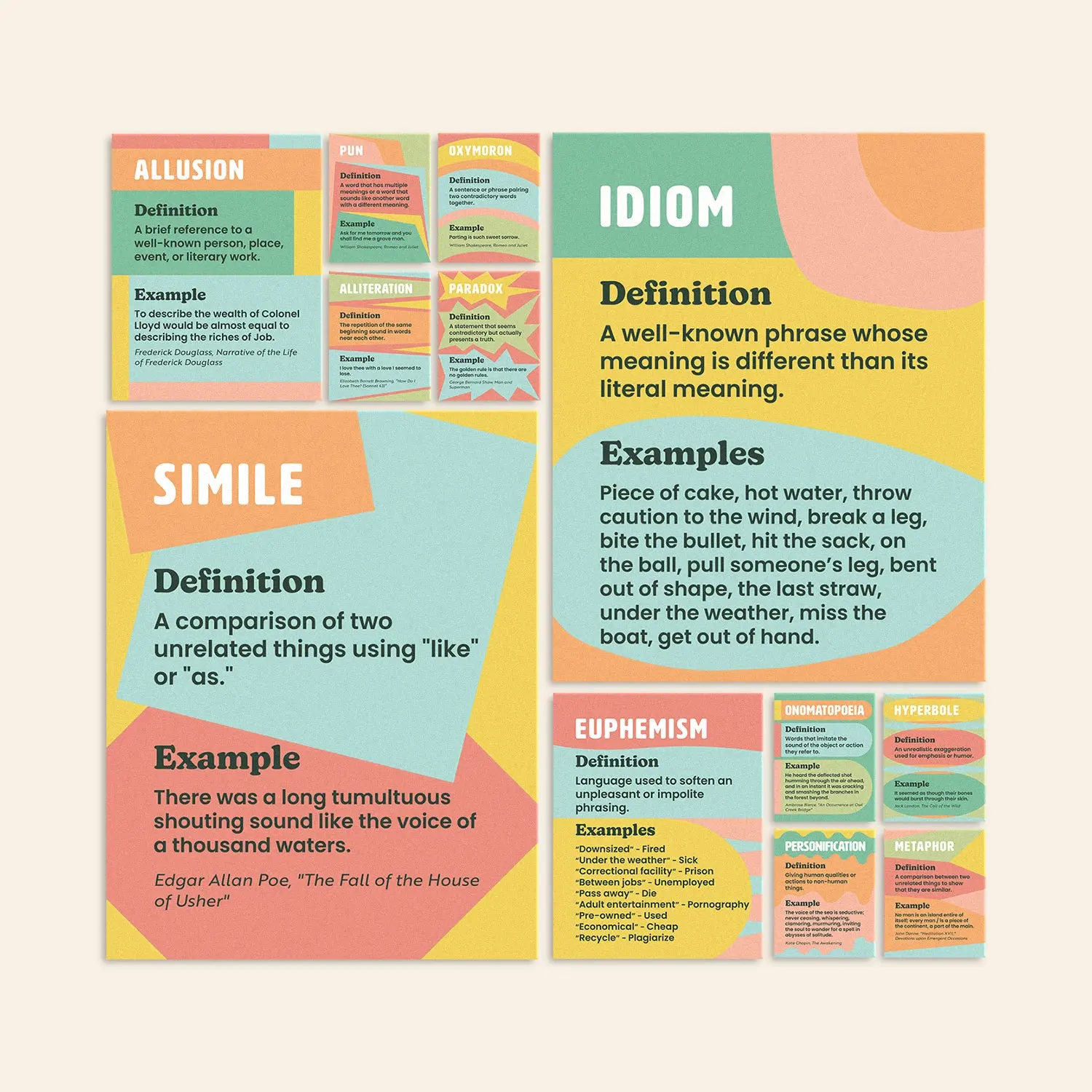 Set of 12 Figurative Language Posters