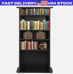 Media Storage Cabinet Game DVD Movie Tower Stable Organizer Stand 5 Shelves