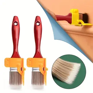 1pc Edging Color Separation Paint Brush, Portable And Durable Lightweight Cleaning Brush, Tough, Painting Brush With Wooden Handle Tool For Framing Walls Ceiling Edge Decoration
