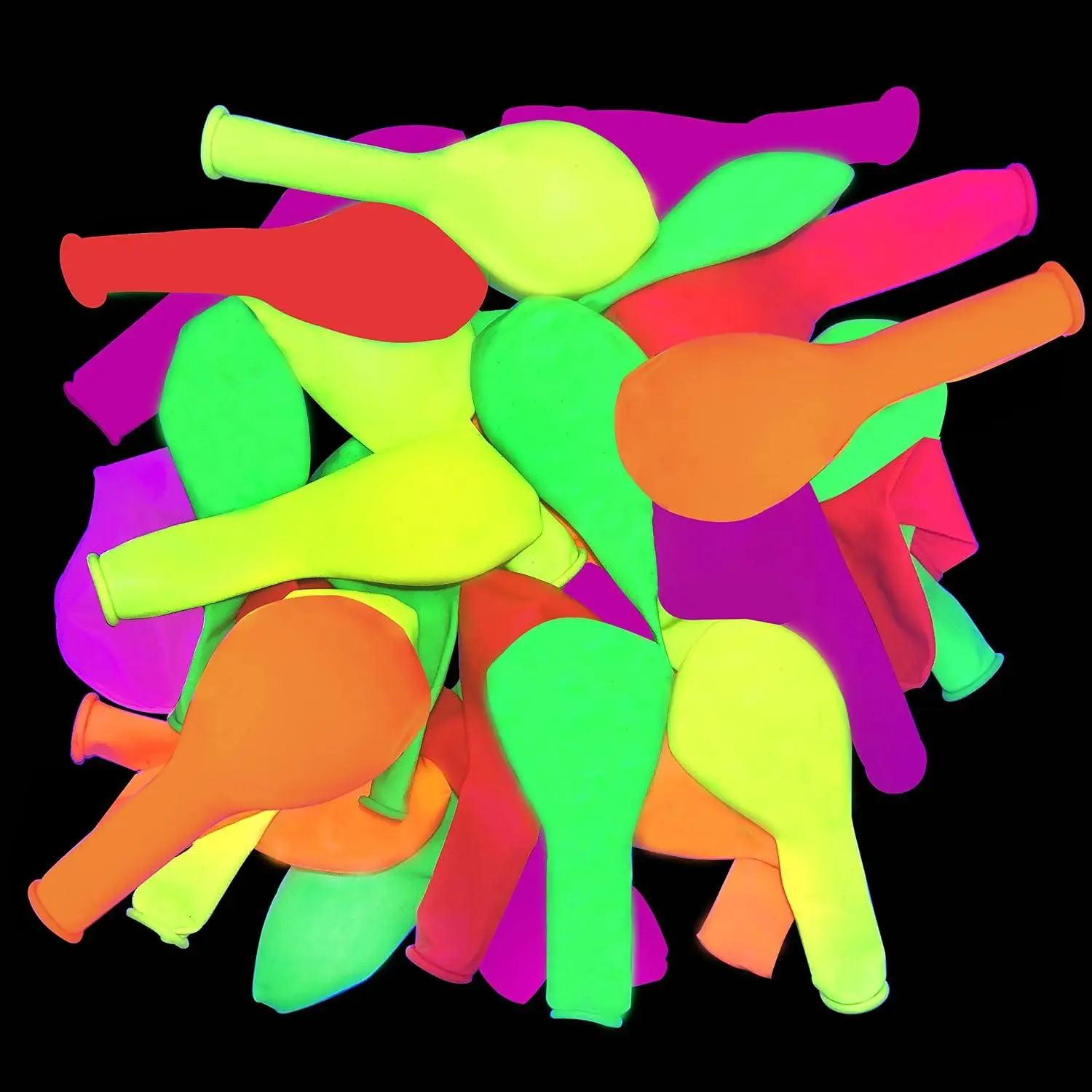 12Inch Neon Glow Party Balloons Uv Black Light Balloons Glow In The Dark Luminous Helium Latex Balloon Birthday Decorations Wedding Glow Party Supplies Blacklight Reactive Fluorescent Balloons (60Pcs)