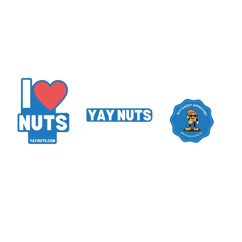 Yay Nuts Mascot Seal Humorous Aesthetic Stickers - Bold and Fun, High-Quality Durable Vinyl DIY Supplies for Scrapbooking & Stamping, Ideal for Snack Lovers to Rep Their Snack Game