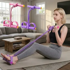 6-Tube Exercise Resistance Band with Foot Support – Portable Stretch Training Equipment