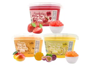 popping pearls boba  Strawberry, Blueberry, Peach Bursting Bobaz Popping Bobaz Pearls Fruit Tea Snack Toppings Beverage Drinks