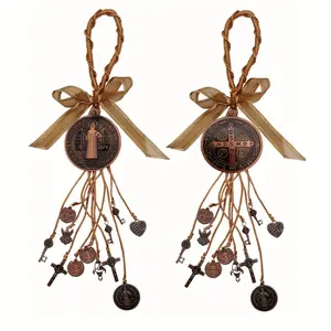 2Pcs Saint Benedict Medal/Virgin Mary/San JudasTadeo Blessing Charm San Benito Medalla Gift for Men or Women