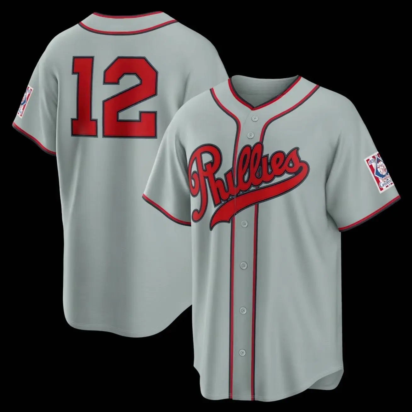 Unisex Baseball Player 12 Schwarber Philadelphia Team Stadium Jersey 2026 Field of Dreams Stadium Jersey - Gray