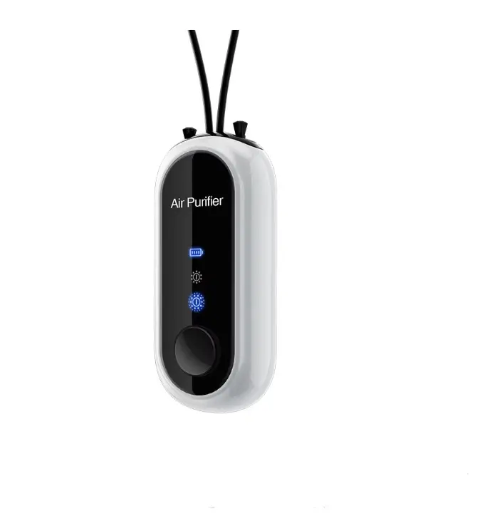 Breathe Cleaner Safer AirBAP-06 Hanging Neck Air Purifier - Portable Travel Air Purifier - White