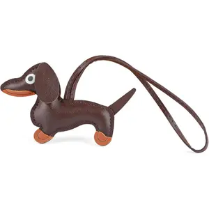 Dachshund Keychain, Dog Shaped Keychain Keyring Cute Leather Animal Ornament Handmade Key Holder Charm Gifts