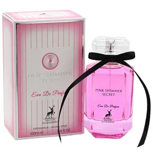 Pink Shimmer Secret Eau de Parfum for Women, Maison Alhambra Fresh Citrus Woody Musk Floral EDP Type Fragrance, 3.3/3.4 oz New in Box