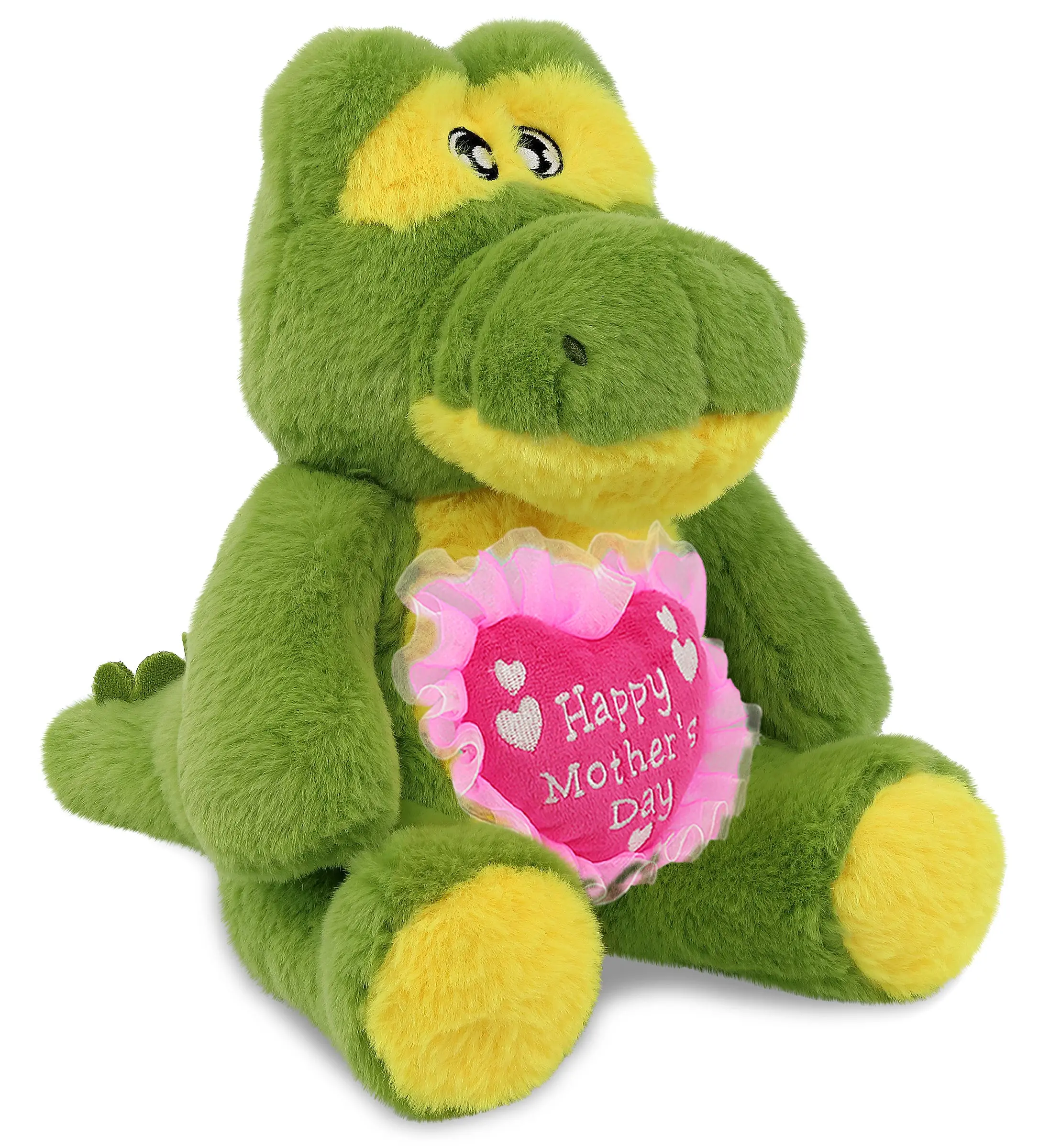 DOLLIBU Alligator Stuffed Toy - 9" (10lx7.5wx9h inches) Eco-Friendly Super-Soft Polyester, Embroidery Heart Detail, Decoration, Ideal Mother's Day Gift for Kids