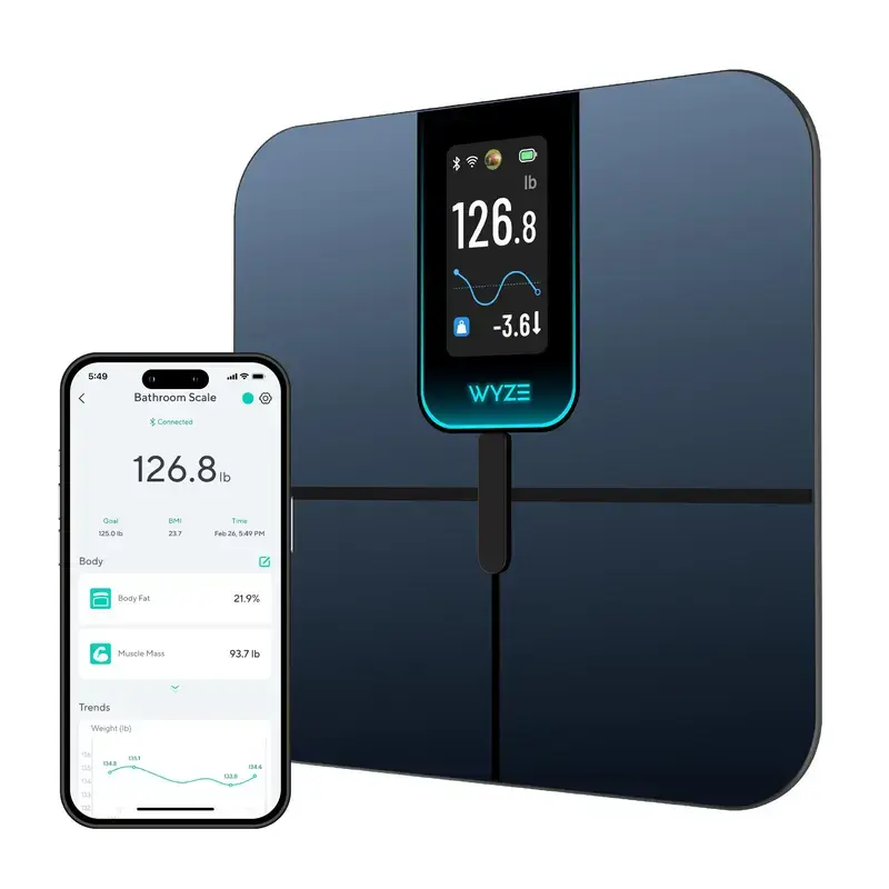 Wyze Scale Ultra — Wi-Fi Smart Weighing Scale, Huge 4.3" Screen — Step-On Body Composition Measurements (Track Weight, BMI, Fat/Fit Goals)