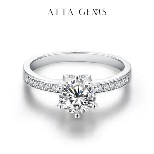 D Color VVS1 Synthetic Moissanite Ring 1 Carat  Women Engagement Ring  Valentine's Day gift R005