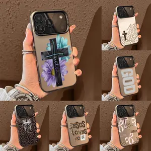 Christian Aesthetic Faith Phone Case, Leopard Print Cross Jesus Cover, God Has A Plan For You Case, Coquette Bow Cross Phone Skin for iPhone 17 Pro Max 16 Plus 15 14 13 Mini 12 11, Samsung Galaxy S25
