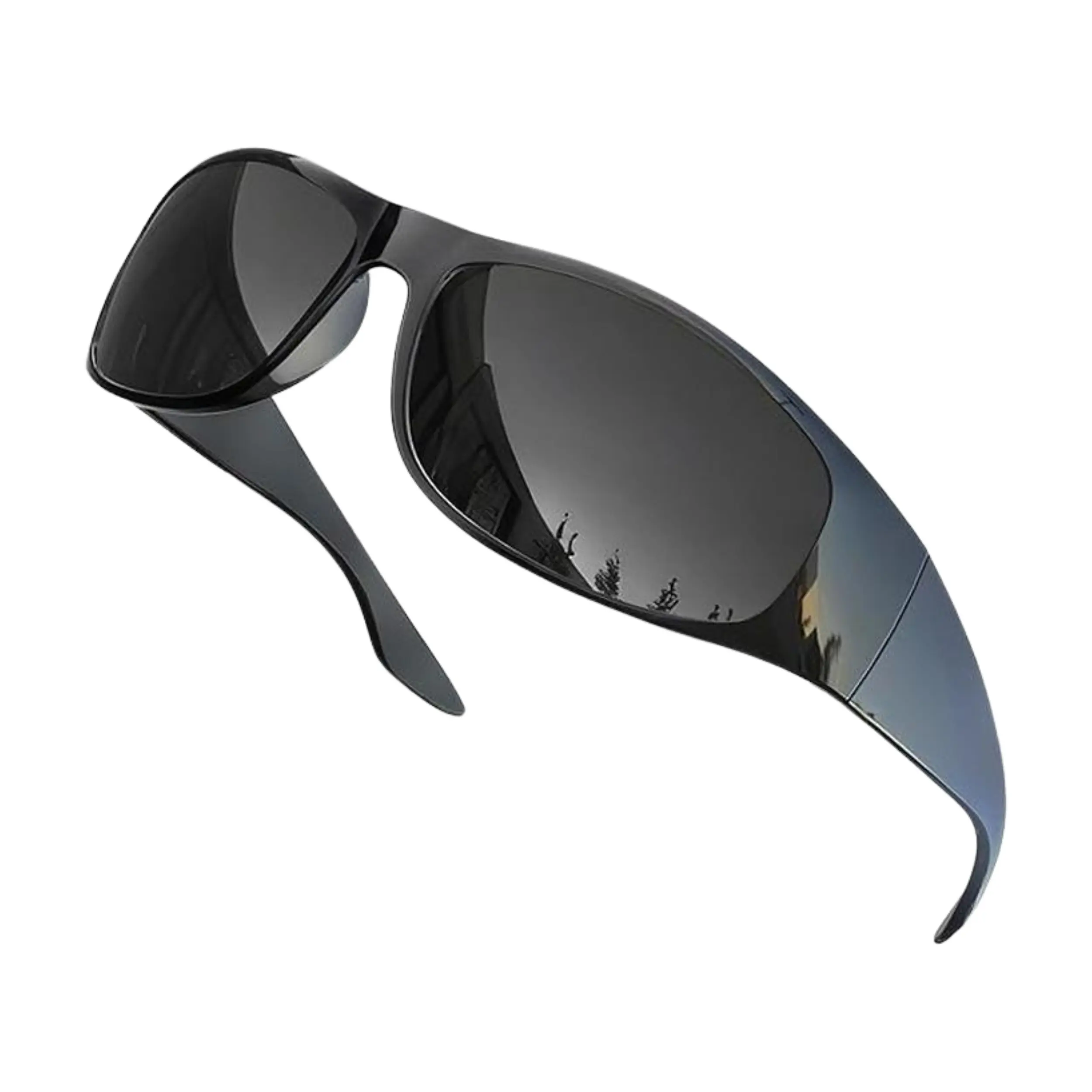 GRINDERPUNCH Polarized Sunglasses – Biker Style, Wrap-Around Design, UV Protection Unisex Polarized Sunglasses