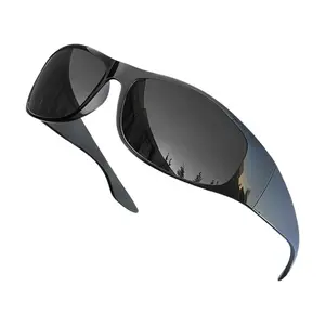 GRINDERPUNCH Polarized Sunglasses – Biker Style, Wrap-Around Design, UV Protection Unisex Polarized Sunglasses