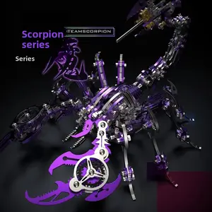 Mechanical Scorpion Metal Assembly Model — Birthday & Holiday Gift for Boys, DIY Craft Toy & Trendy Display Piece · "Purple Scorpion" Assembly Kit — Metal Scorpion Model, Mechanical Assembly, High-Difficulty Handcrafted Puzzle