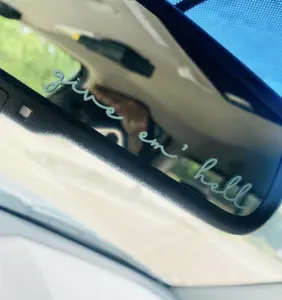 Give Em' Hell MINI Vinyl Car Decal|Rear View Mirror Decal|Trendy Mirror Sticker|Western Yeehaw Texas Sticker Decals|Bumper Sticker|Nashville decal sticker