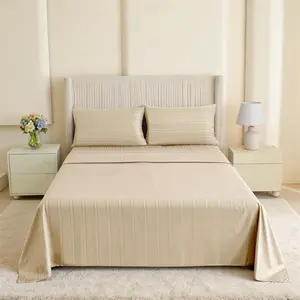 CANSUNCH Premium 4-Piece Satin Bedding Set - Satin Flat Sheet, Fitted Sheet with 16-in Extra Deep Pocket, 2 Pillowcases - Available in Twin, Queen, King Sizes, Bedding Sets