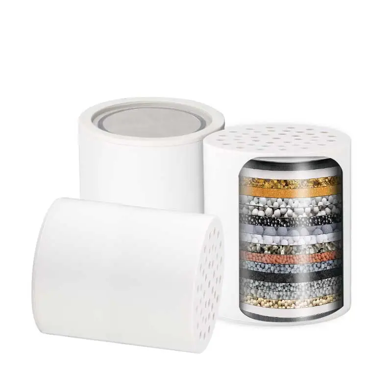 18 Stage Shower Head Filter Replacement Cartridge (3 Counts), Hard Water Remove Chlorine with Vitamin C and Clean Remove Fluoride (cartridge Only)