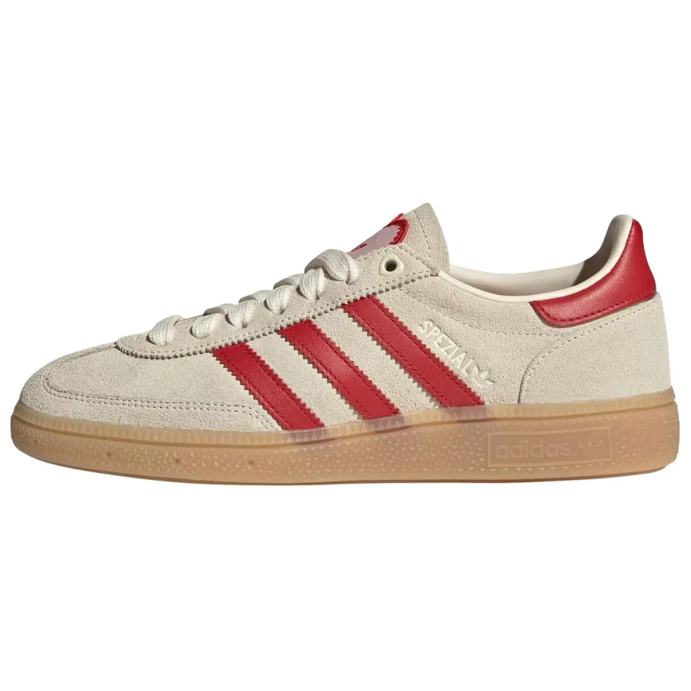 Adidas Handball Spezial Valentine's Day 2026 Comfort Cream White Better Scarlet Sandy Pink Women's Sneakers KH9044