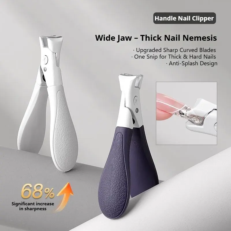 Nail Clipper for Manicure – Wide Jaw Design for Thick & Hard Nails · Effortless Cutting · Anti-Splash · Straight Edge Precision Trimmer