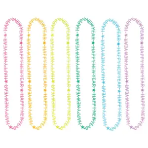 "Happy New Year" Glow-in-the-Dark Necklace Set - Multi-Colored, 6-Pack