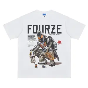 Kamen Rider "Fourze" Vintage Oversized Tee Anime T-shirt 100% Cotton Original Design Men's Top for Fans Menswear Tshirt