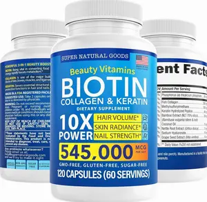 Biotin and Collagen Vitamins + Keratin with Folate - Hair Loss Treatments for Women & Men - Follicle, Skin and Nail Supplements for Hair Growth & Postpartum Support - GMO Free & Gluten Free (120 Caps)