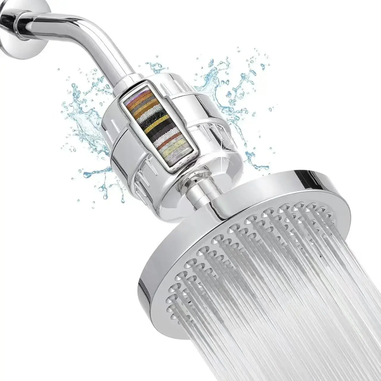 High Output Rain Shower Head And Hard Water Filter, Water Softener Showerhead For Bathroom, 15 Stage Shower Filter Removes Chlorine & Harmful Substances, 1 Replaceable Filter Cartridge impurity other