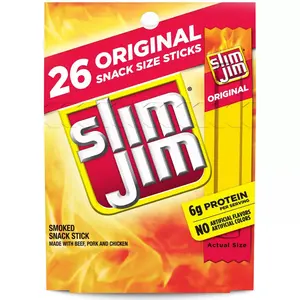 Slim Jim Smoked Snack Sticks Original Flavor, 6g Protein Per Serving