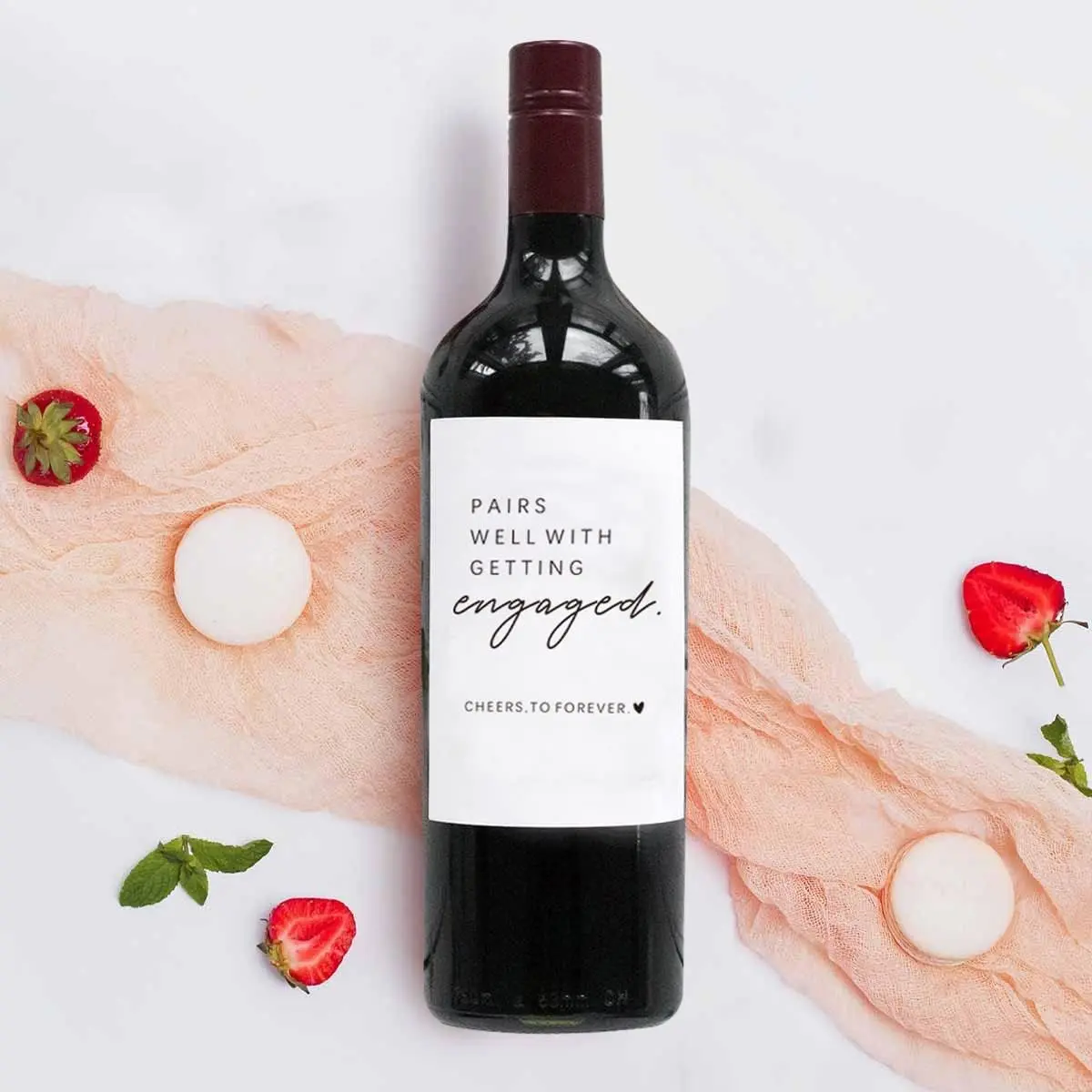 Engagement Wine Label,Engagement Gift,Engagement Card,Pairs Well with Engagements,Engagement Gift for Bride,Couples,her
