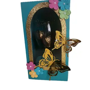 Box Cup Cake with Floral Design and Butterfly Decorations - Product Title