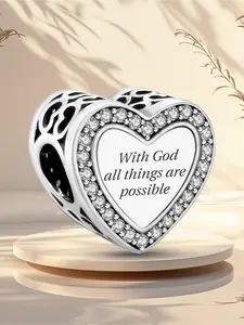 1Pc New Design Bible love is Possible Beaded Charm DIY Jewelry Making Kit Suitable for Bracelet Creative Craft Materials Holiday Gift Pendant Women Birthday Gift Daily Wear Accessories